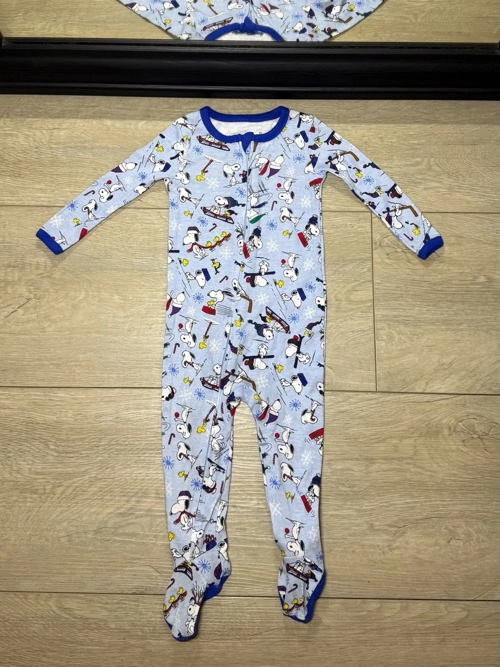 New Y2K 2000 Kids / Toddlers Peanuts Vera Bradley Snoopy Skiing Romper Onesie